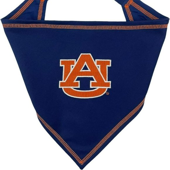 Pet First Collegiate Bandana Wear Auburn University Small Medium Blue Orange New - Picture 2 of 9